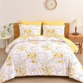 Yellow Comforter Set King - 7 Piece Botanical Bed in a Bag