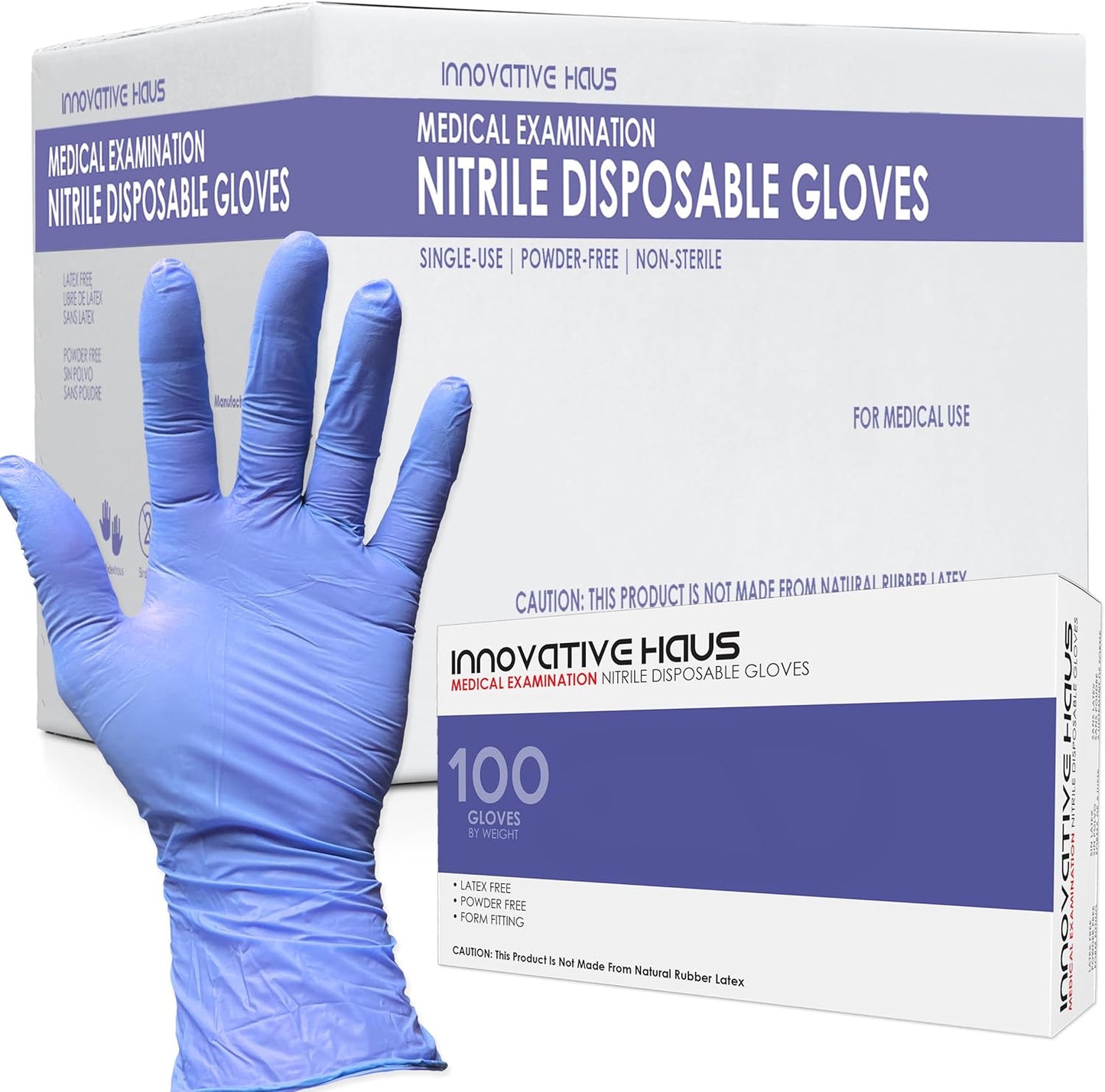 INNOVATIVE HAUS Indigo Nitrile Gloves - Latex-Free Protection