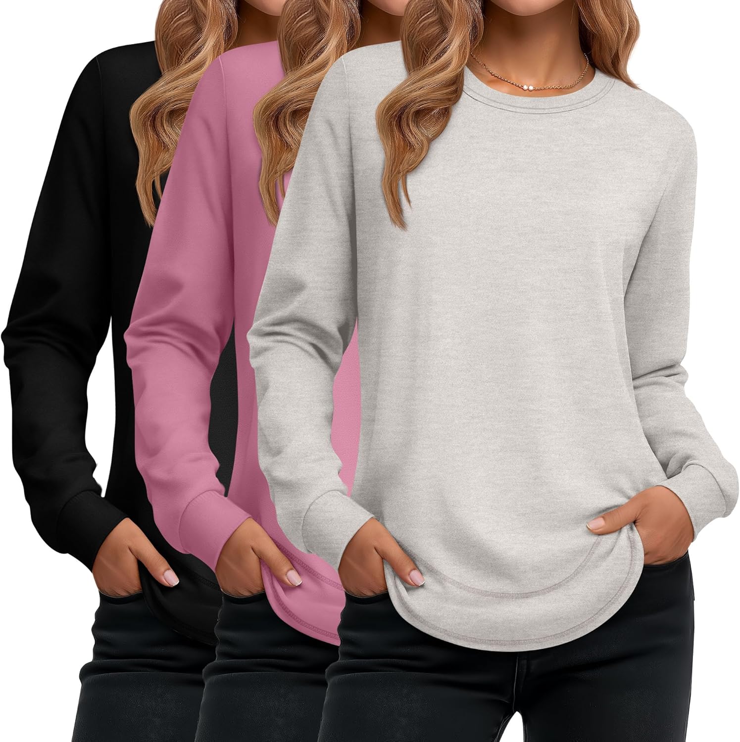 Ficerd Women's Long Sleeve Shirts - Comfortable Casual Tunics