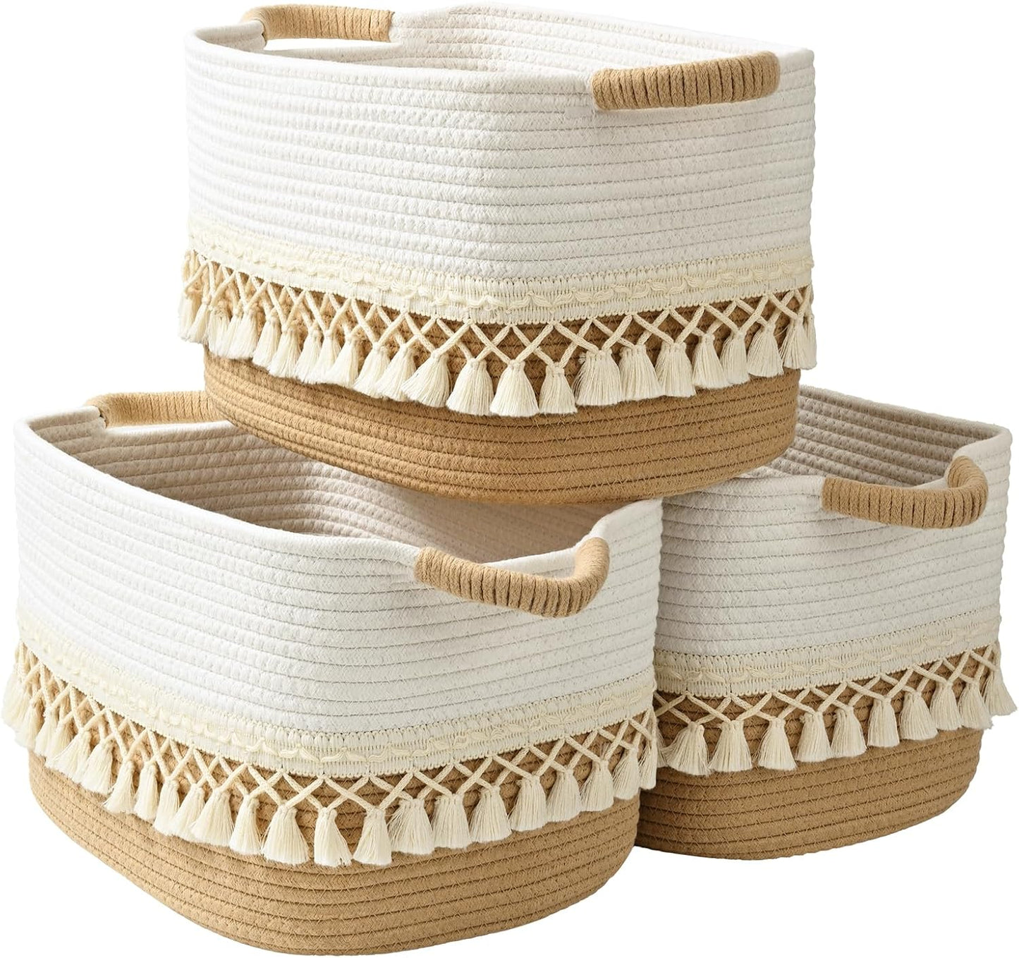 Degeyoyo 3 Pack Storage Basket for Stylish Organizing