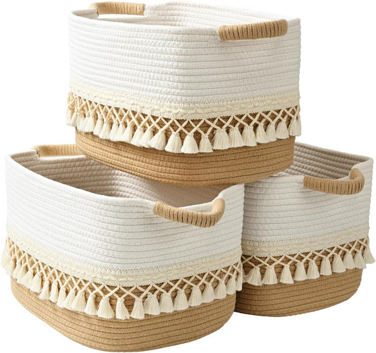 Degeyoyo 3 Pack Storage Basket for Stylish Organizing