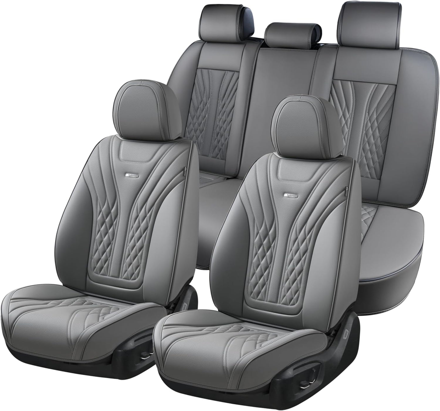 Coverado Car Seat Covers Full Set for 5 Seats in Gray Color