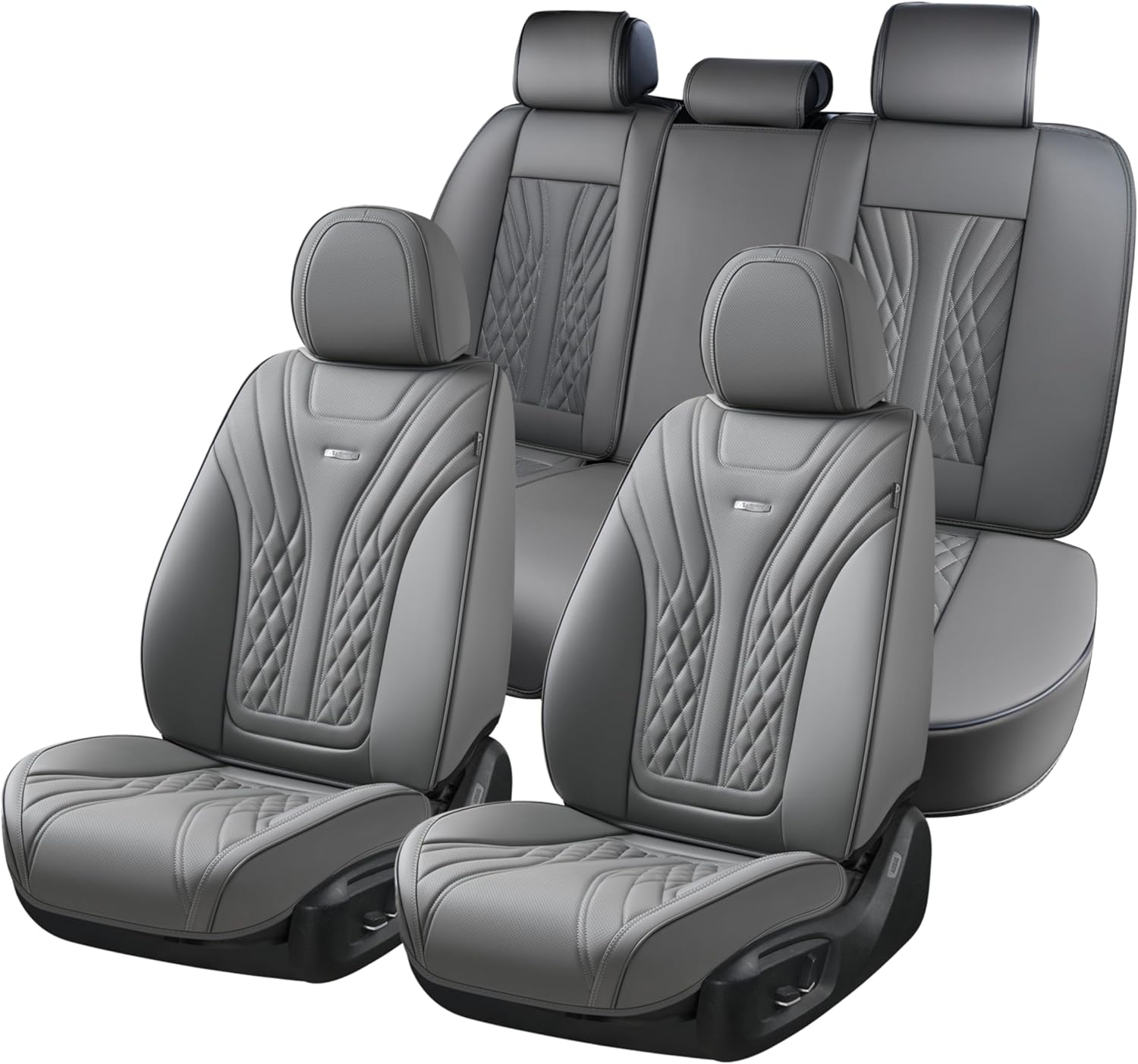 Coverado Car Seat Covers Full Set for 5 Seats in Gray Color