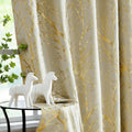 Blackout Curtains 96 in Gold Ivory Branch Panels - Thermal Privacy