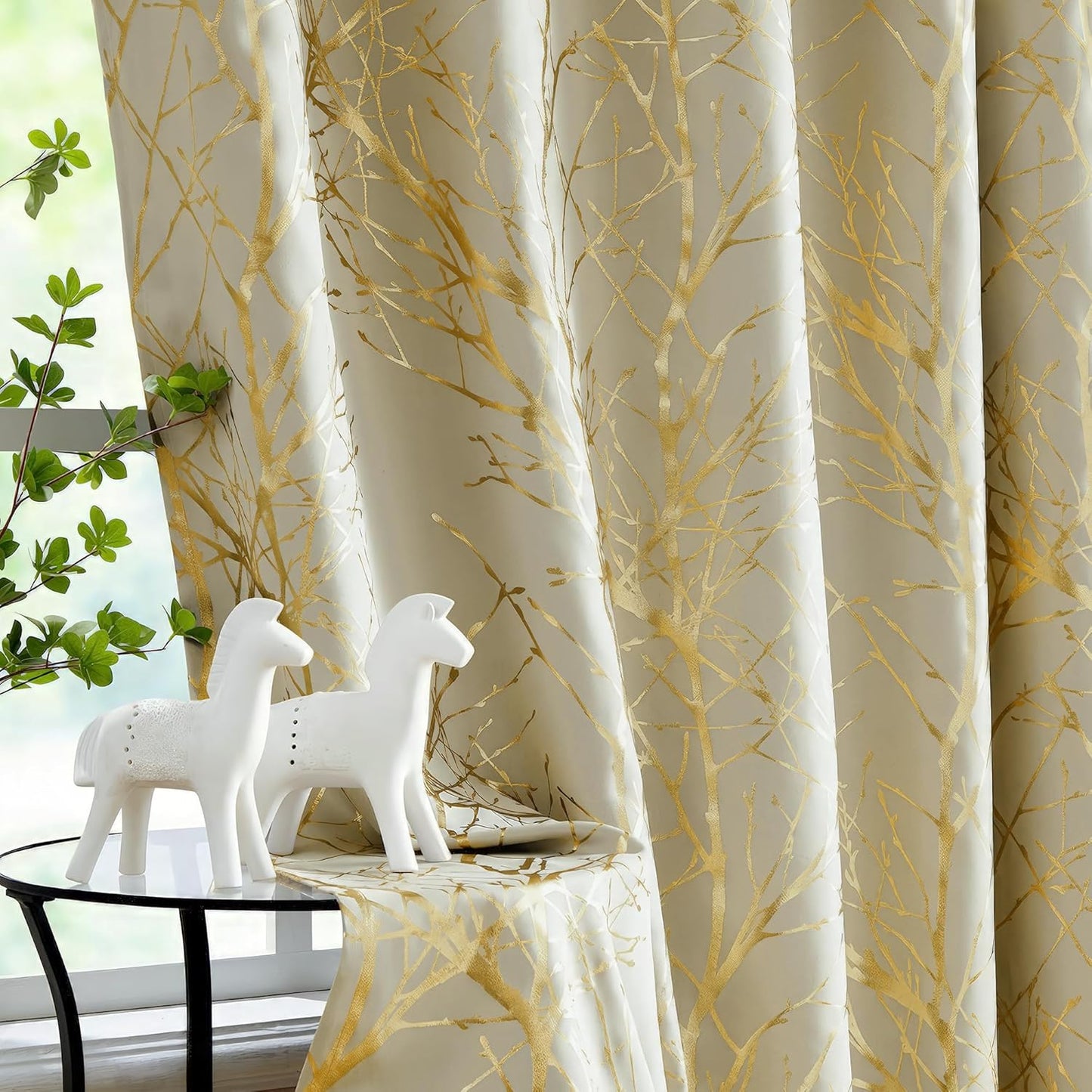 FMFUNCTEX 100% Blackout Curtains for Bedroom and Living Room
