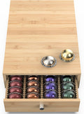 Nespresso Vertuo Capsule Drawer Organizer - Premium Bamboo Pod Holder