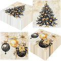 Gold Christmas Tree Napkins - Festive Holiday Decor