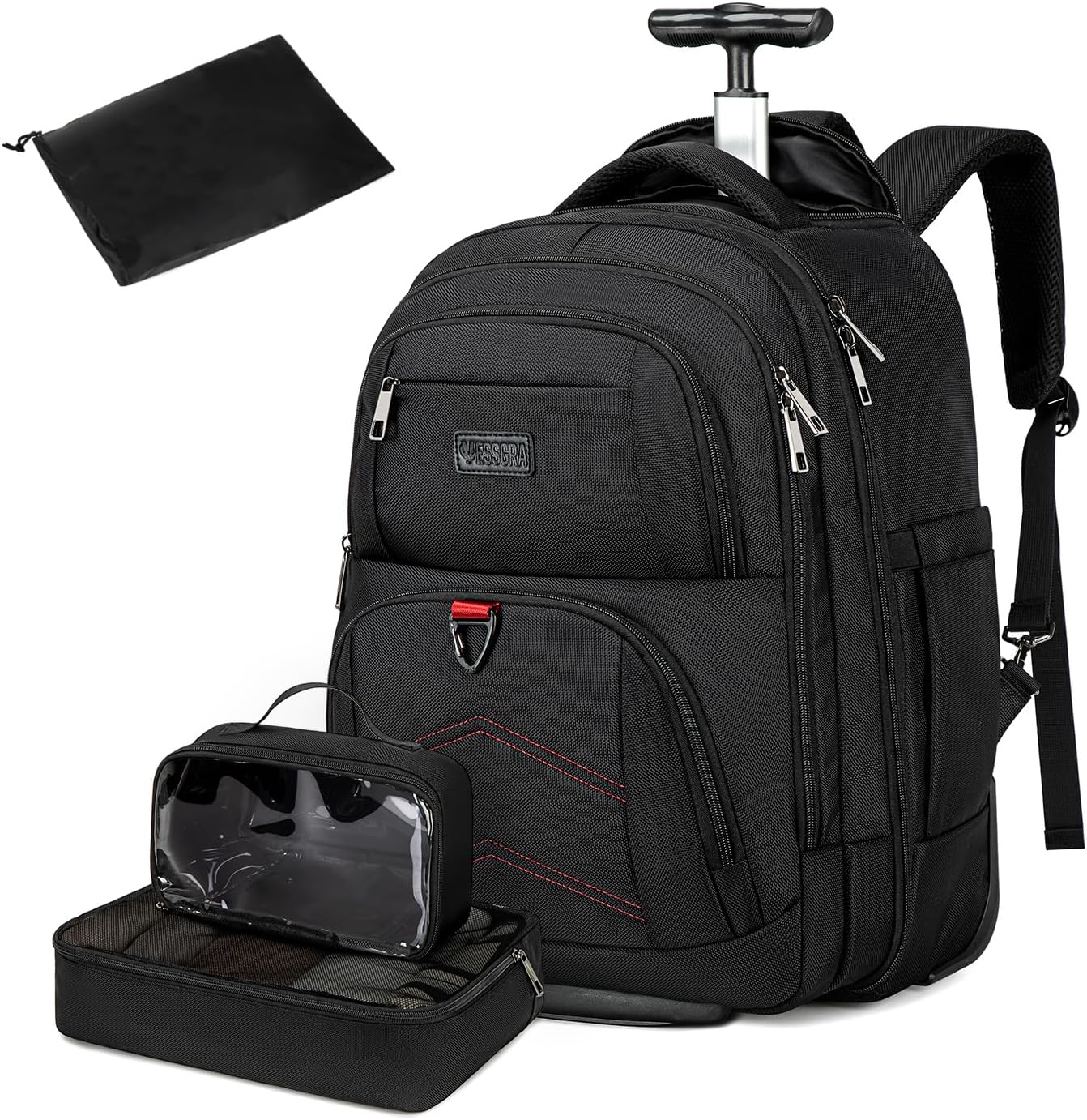 Rolling Backpack for Men with Wheels - 17.3 Inch Laptop Bag
