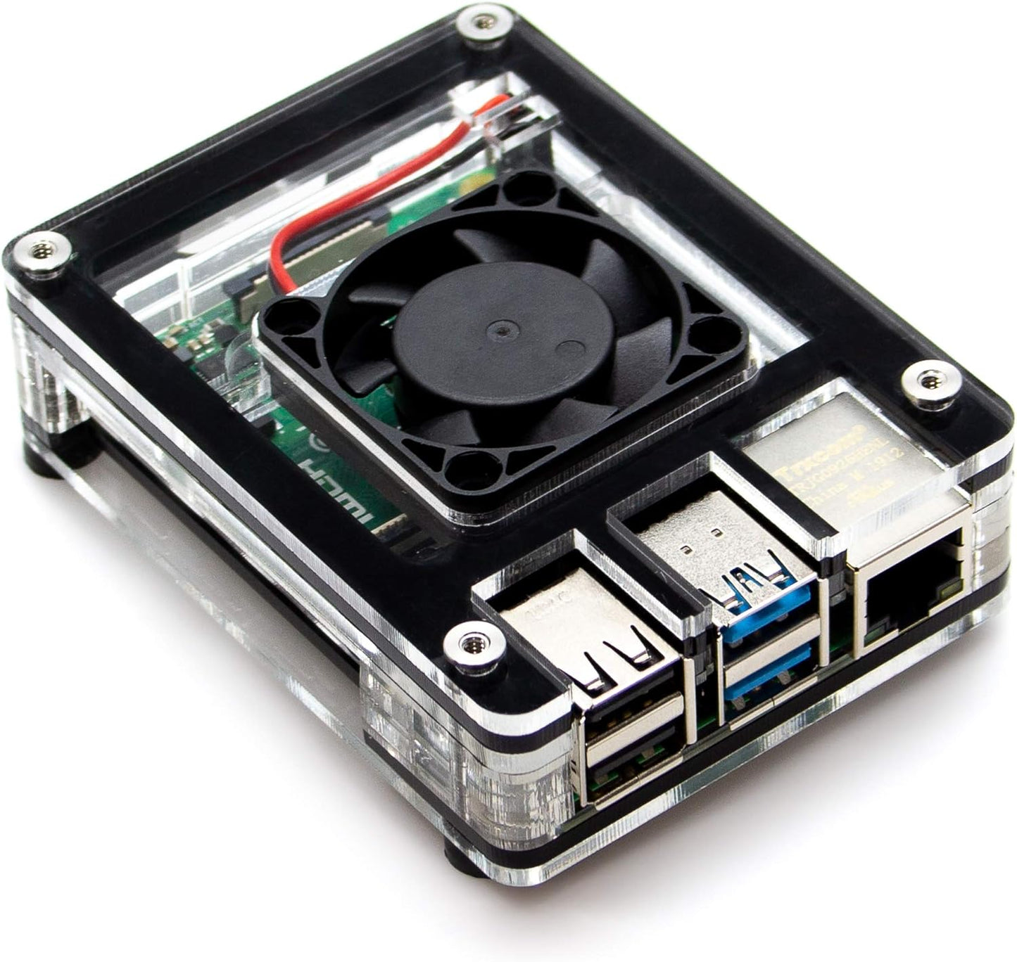 Zebra 4 Interior Fan Case for Raspberry Pi 4B - C4Labs Quality