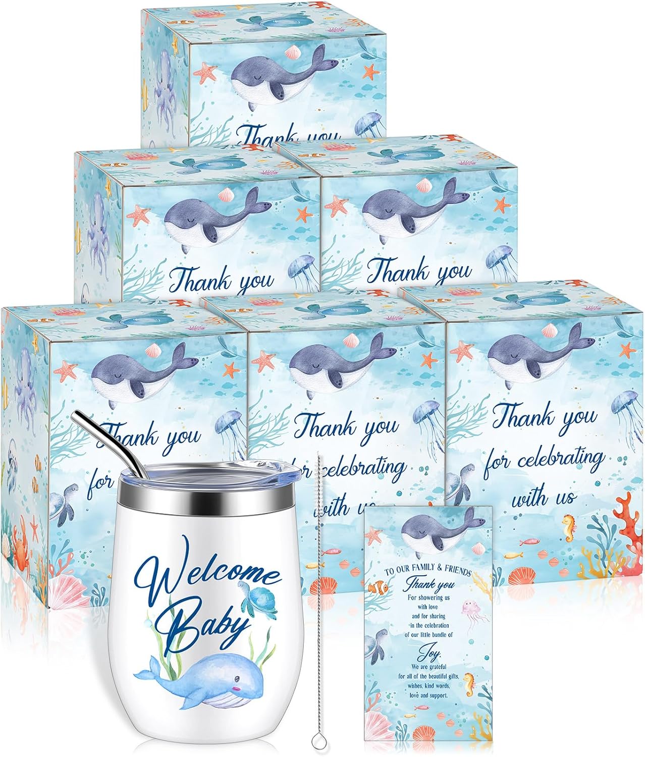 Hoolerry 6 Set Baby Shower Game Prizes with Insulated Tumblers