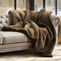 Luxury Faux Chinchilla Fur Throw Blanket 50x60 - Cozy Heavy Warmth