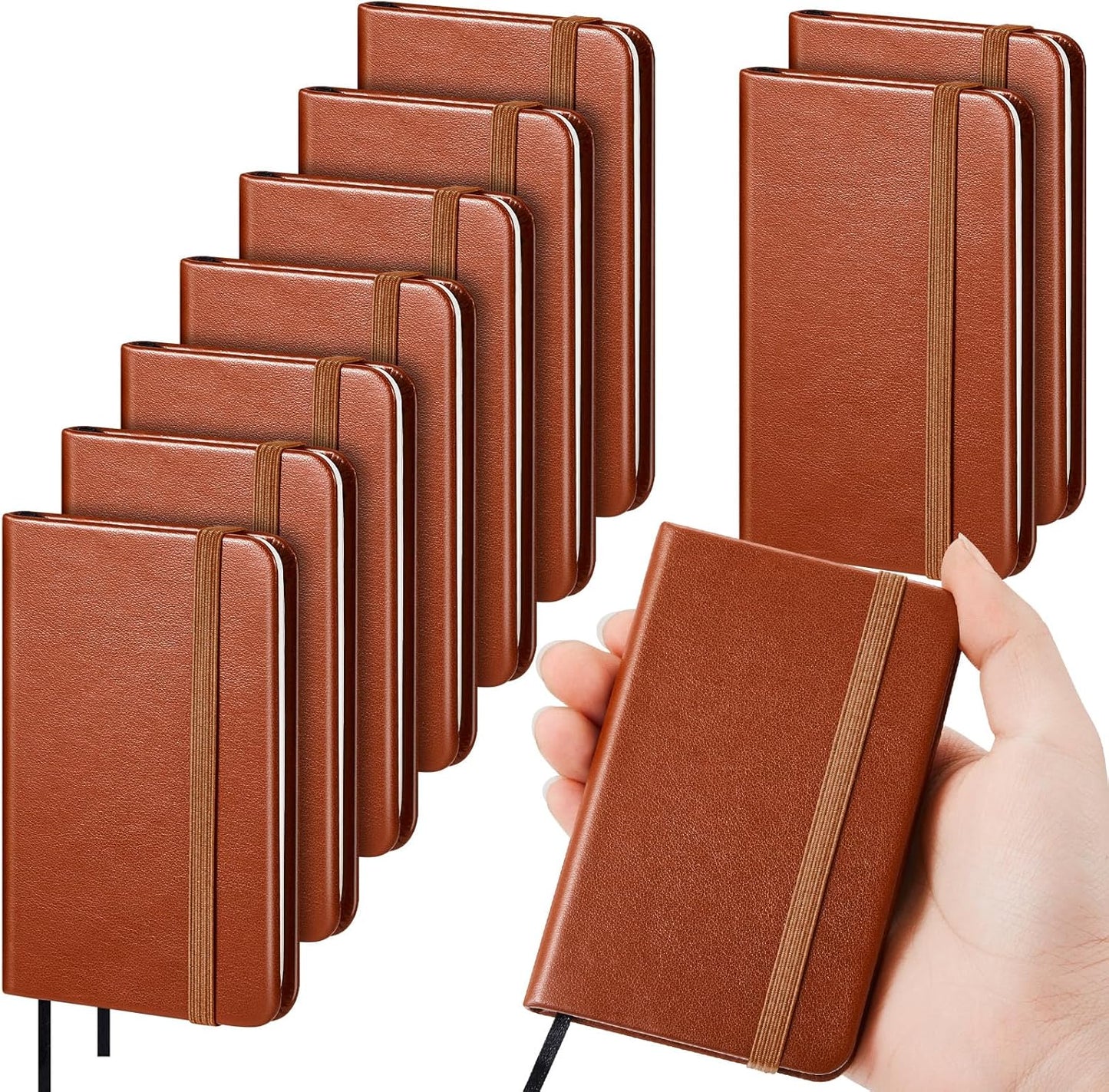 Mini Leather Pocket Notebook Set - 10 Pcs