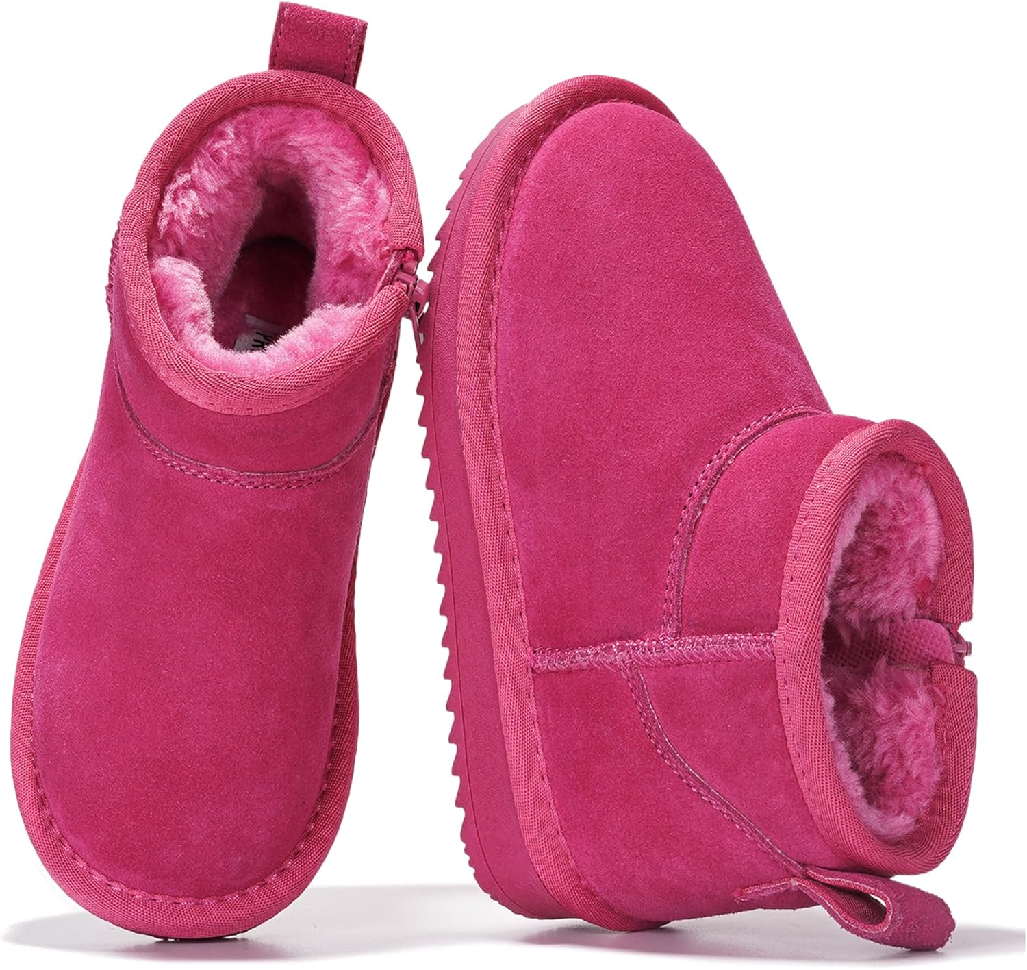 Genuine Leather Girls Boots with Memory Foam for Winter Fun