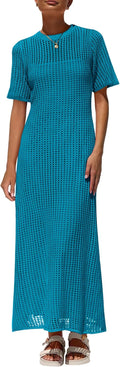 Womens Eyelet Cover Up Dress - Resort Maxi Beach Sundress