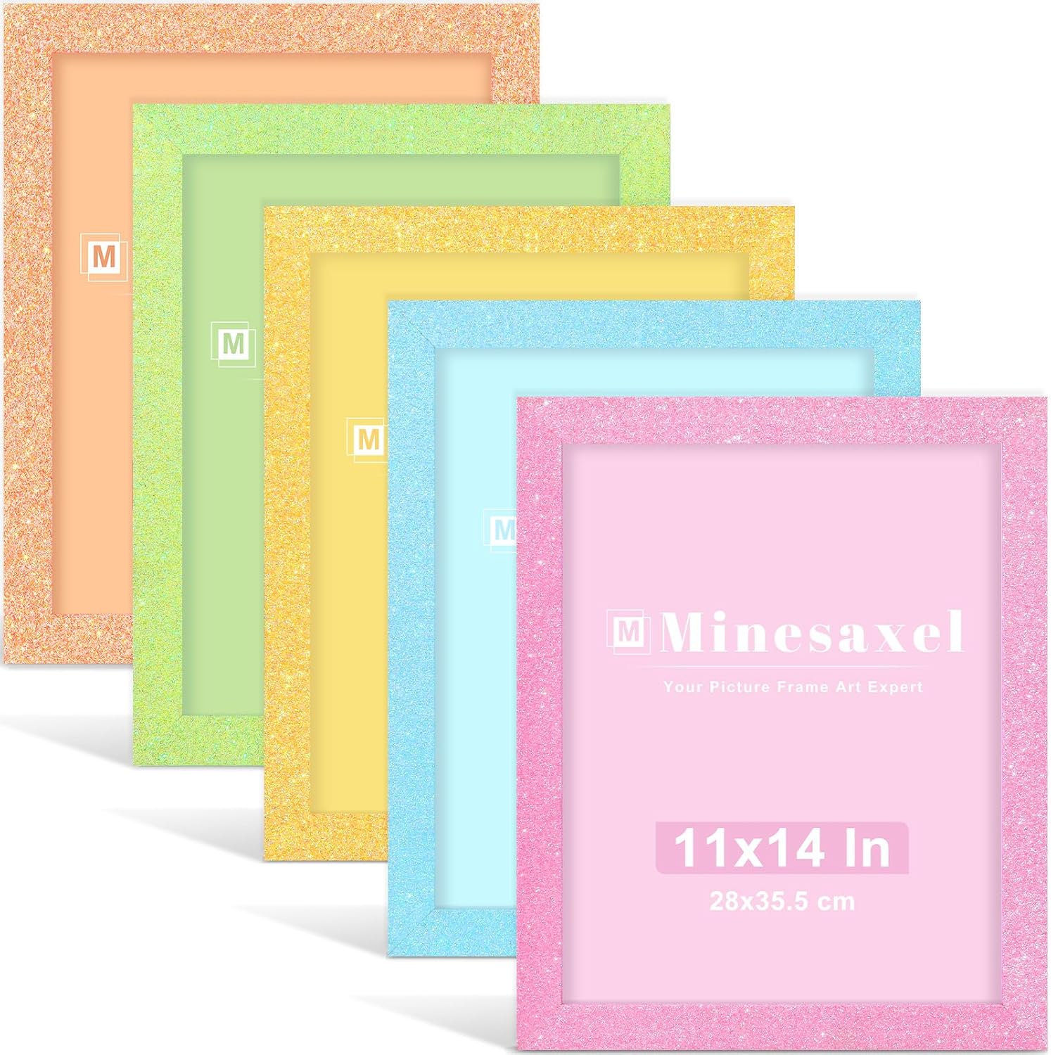 Colorful 11x14 Picture Frame Set of 5 for Wall Gallery Decor