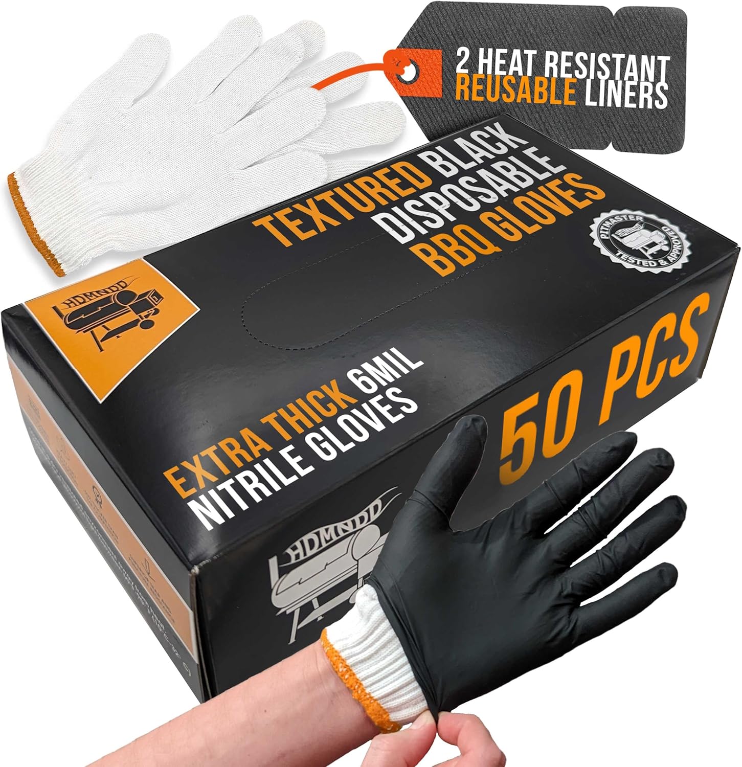50 Heavy Duty BBQ Gloves Kit - Hassle-Free Meat Pulling!