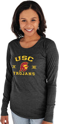 Blue 84 Women's Long Sleeve Tri-Blend Mascot Tee - Soft USC Fan