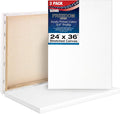 Stretched Cotton Canvas 24 x 36 in 3-Pack - Triple Primed, Heavy