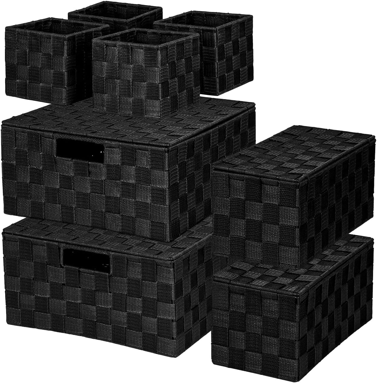 Woven Polypropylene Basket Set of 8 for Home Organization