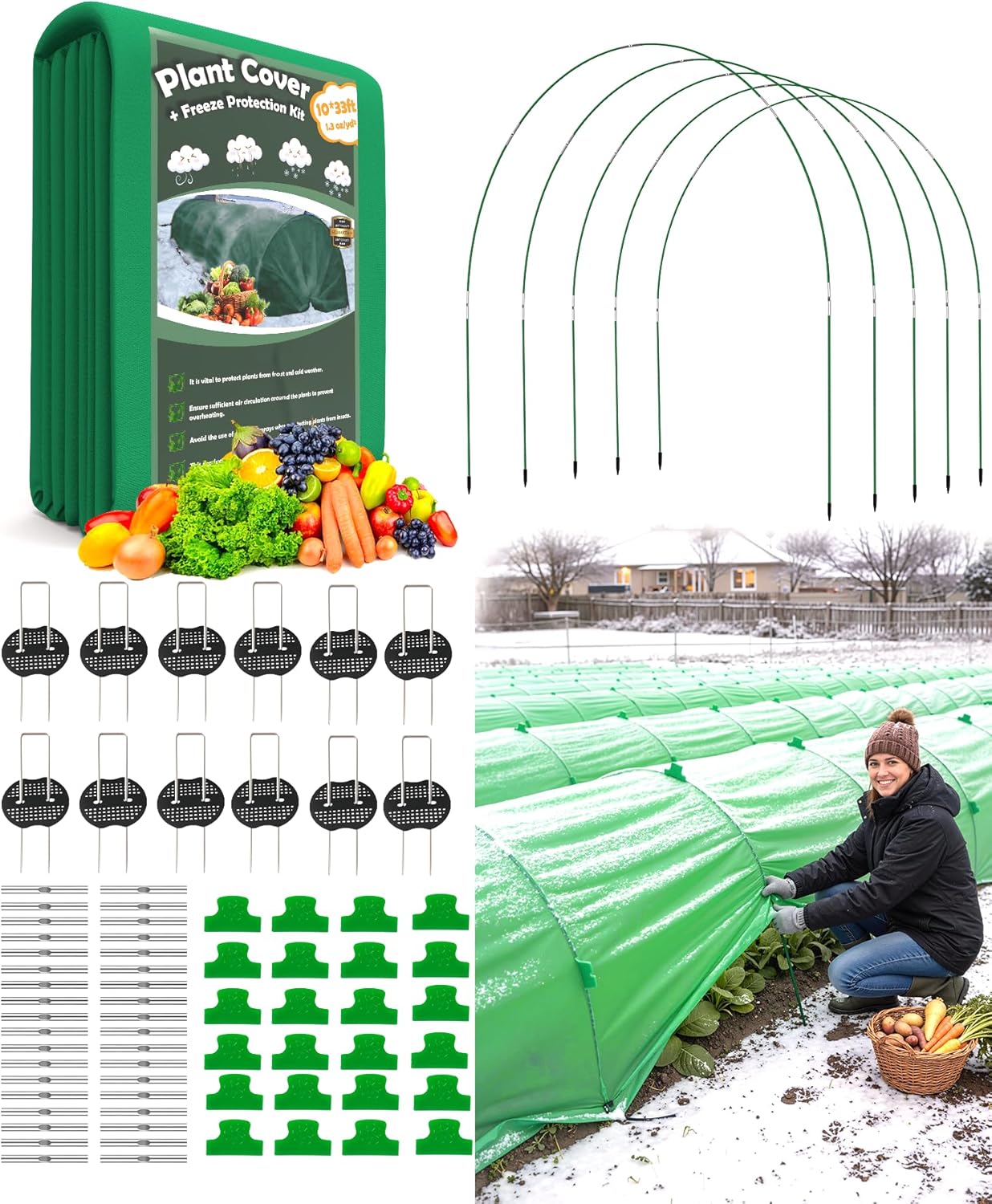 NEW Plant Covers Freeze Protection Kit for Winter Garden Care