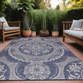 Medallion Outdoor Rug 8x10 Washable Patio Rug - Waterproof