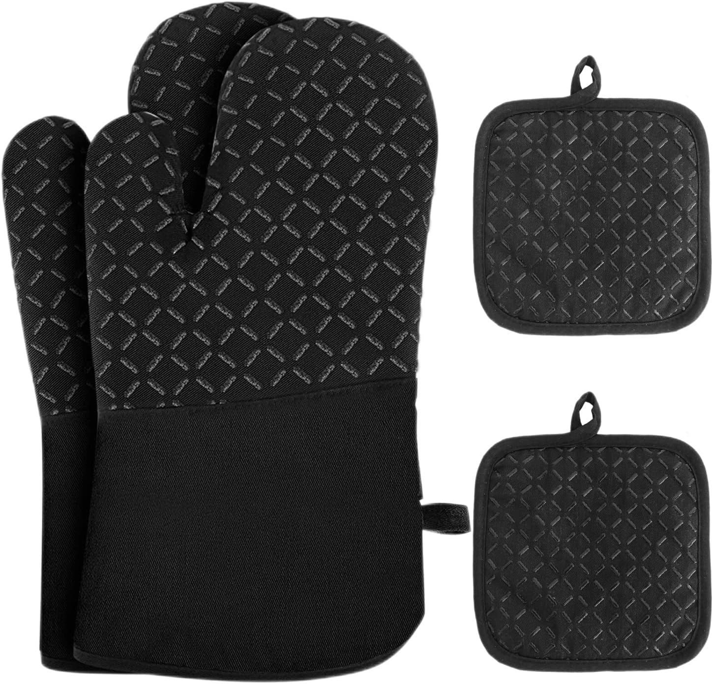 High Heat Resistant Oven Mitts Set - 500F Protection