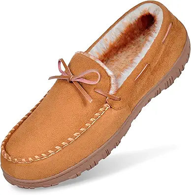 MIXIN Mens Slippers Moccasins with Warm Memory Foam Comfort