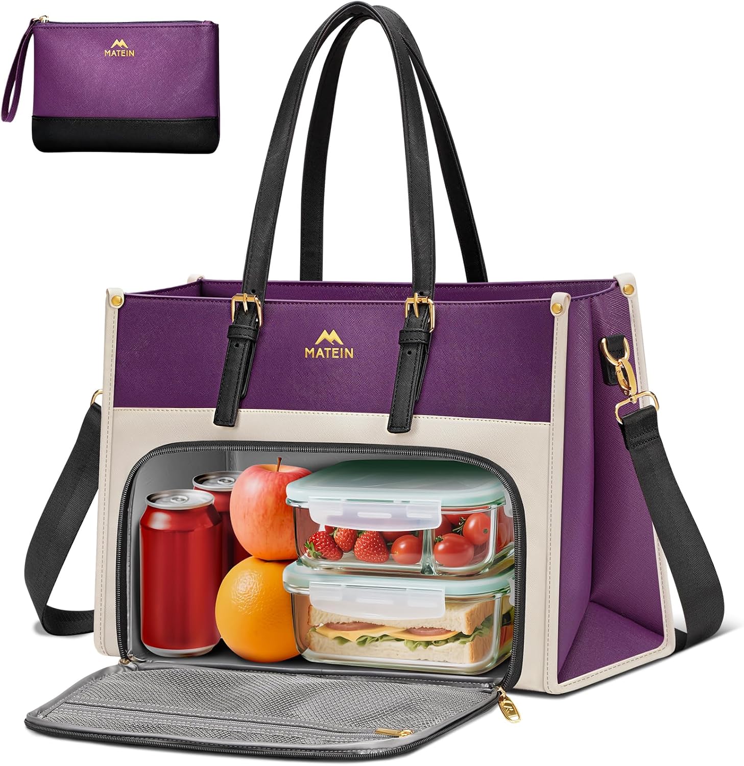 MATEIN Lunch Tote Bag for Women with Insulated Compartment