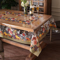 Clear Table Cover Protector PVC Rectangle Table Cloth with Floral