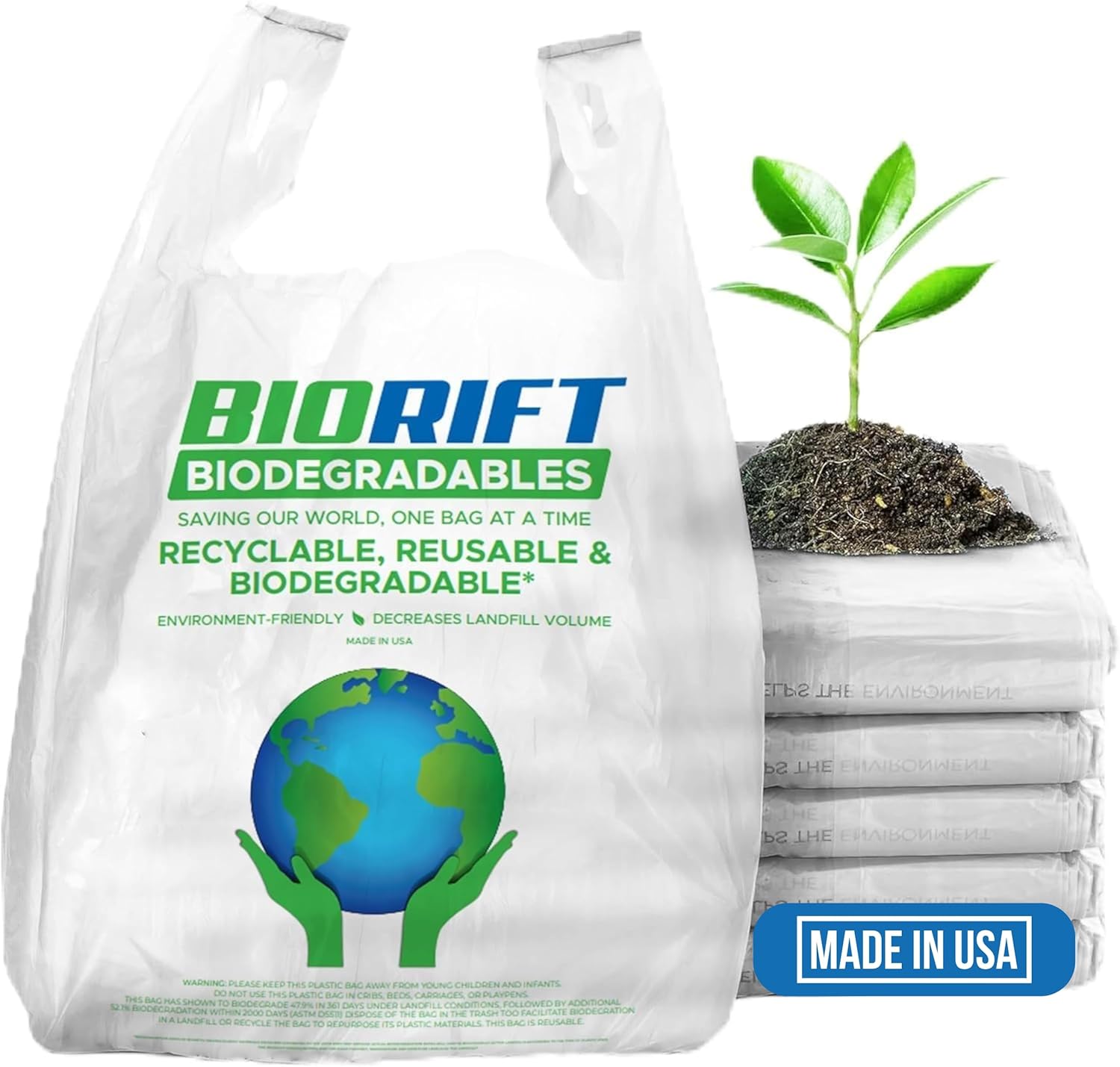 Biodegradable Thank You Bags - 1000 Count Eco-Friendly Solution