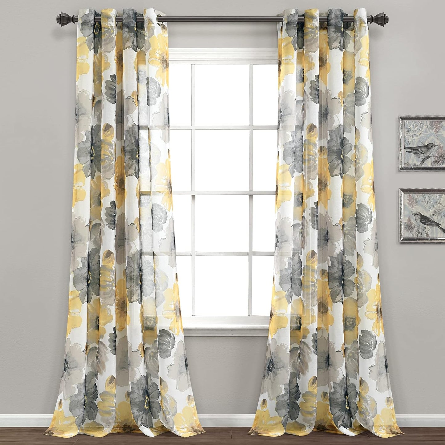 Lush Decor Leah Floral Sheer Curtains for Brightening Spaces