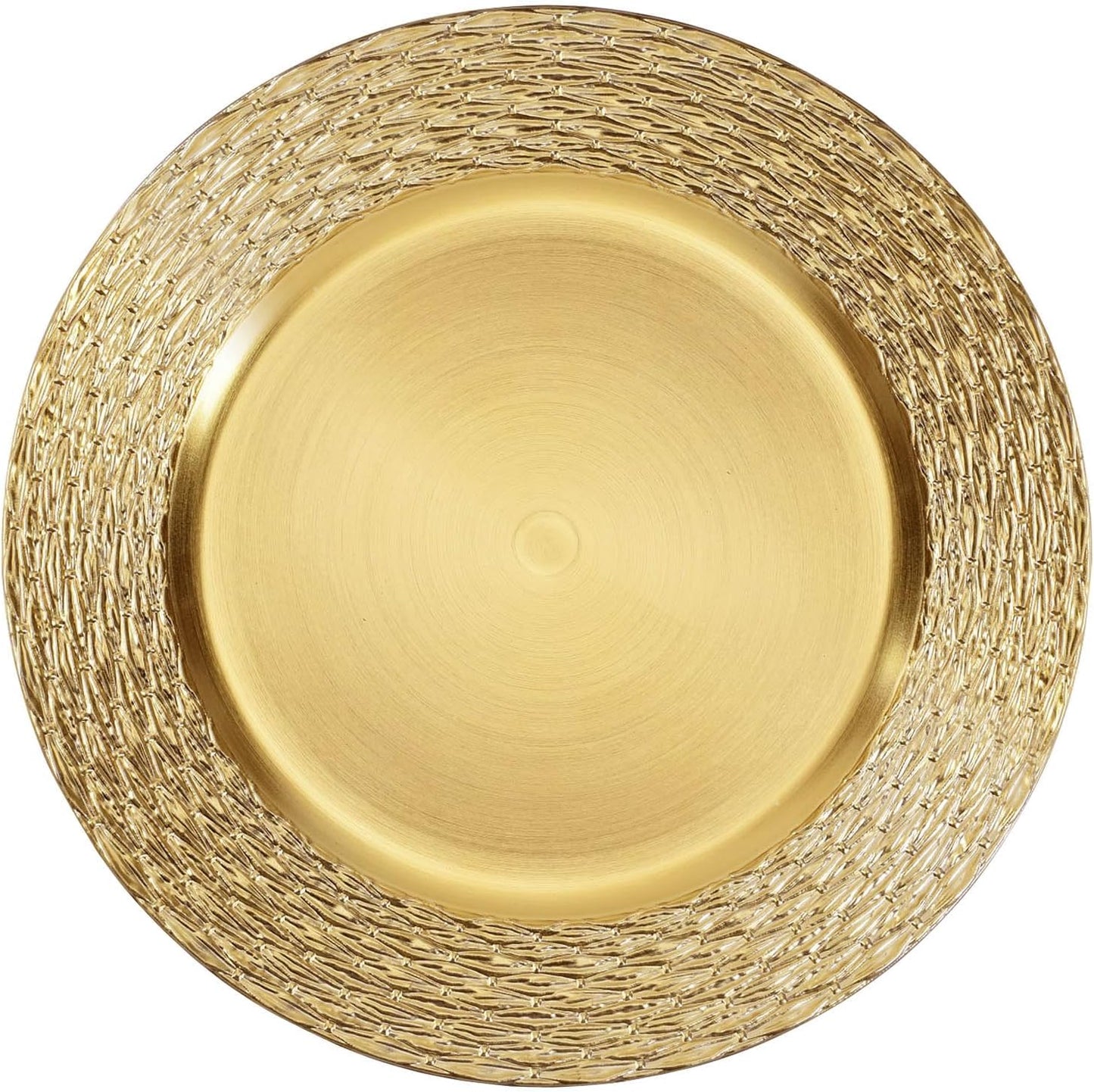 Stunning Gold Charger Plates, Set of 6 - Elegant Party Decor