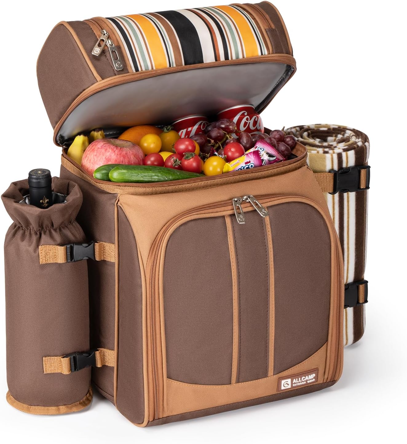 ALLCAMP Picnic Backpack with Insulated Cooler & Wine Holder