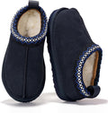 Kids Shearling Memory Foam Slippers - Genuine Leather Cozy Fit