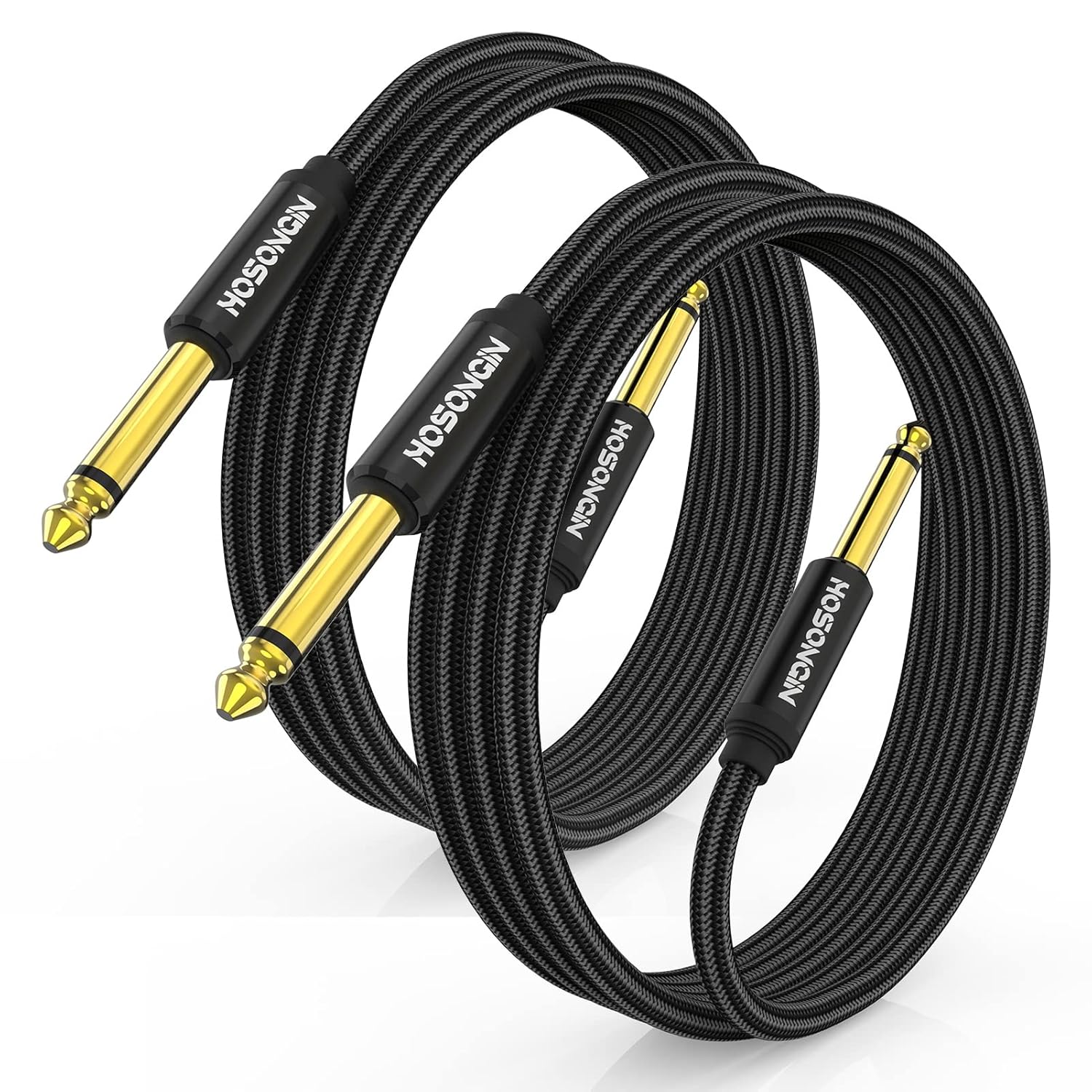 HOSONGIN 2-Pack 1/4 Inch Guitar Cables - Premium Sound Quality