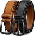 KEMISANT Men Belt 2Pack Genuine Leather Belt for Men Dress Casual