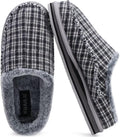 Mens Suede Clog Slippers with Arch Support - Faux Fur Lined