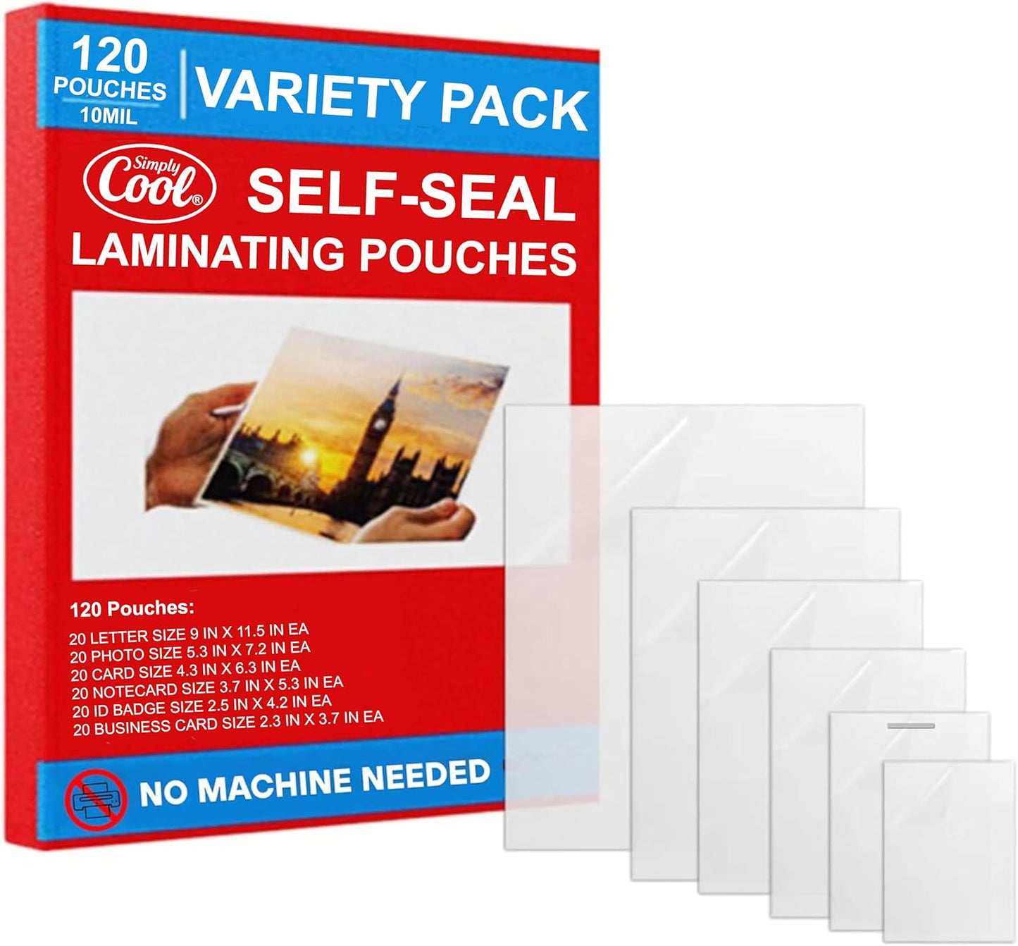 10mil Self-Adhesive Laminating Sheets for Photos and Cards
