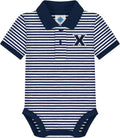 Creative Knitwear striped bodysuit for babies in polo style