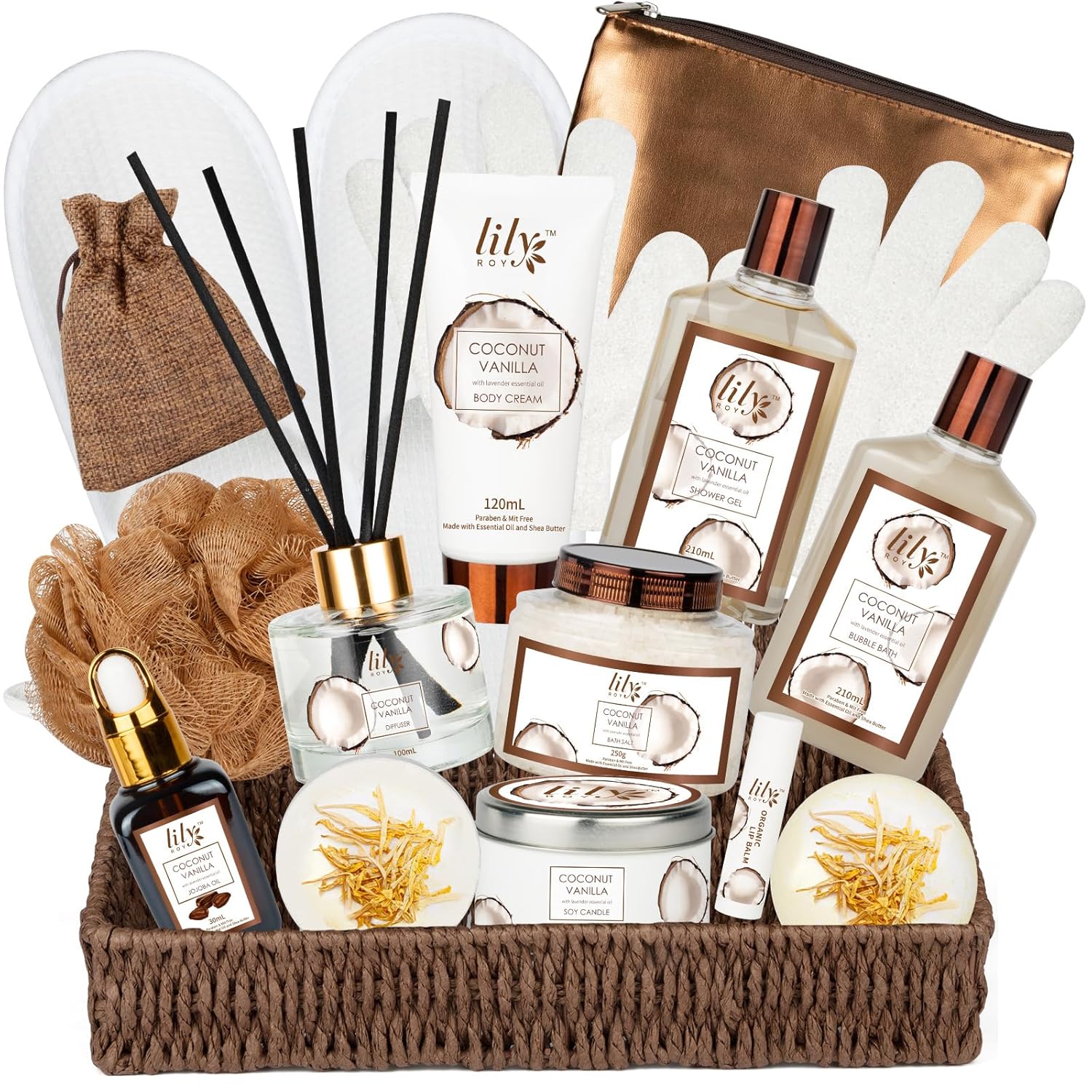 Luxurious Bath and Body Gift Basket Set for Women and Men