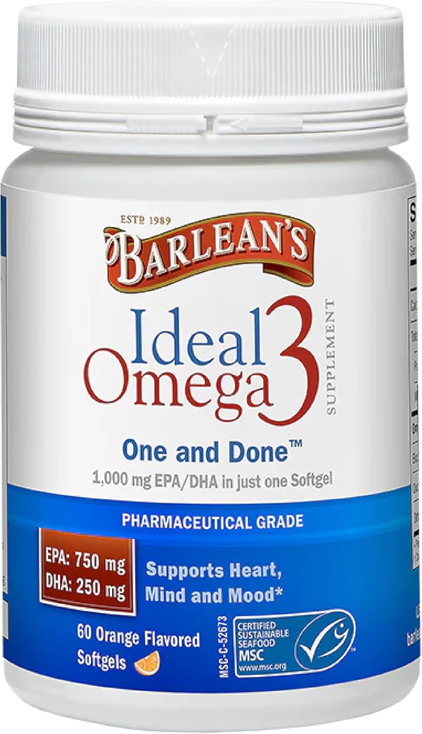 Barlean's Ideal Omega 3 Fish Oil Supplement for Daily Health