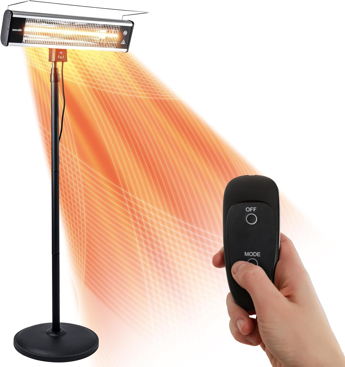 SereneLife Infrared Patio Heater: 1500W Remote-Controlled Comfort