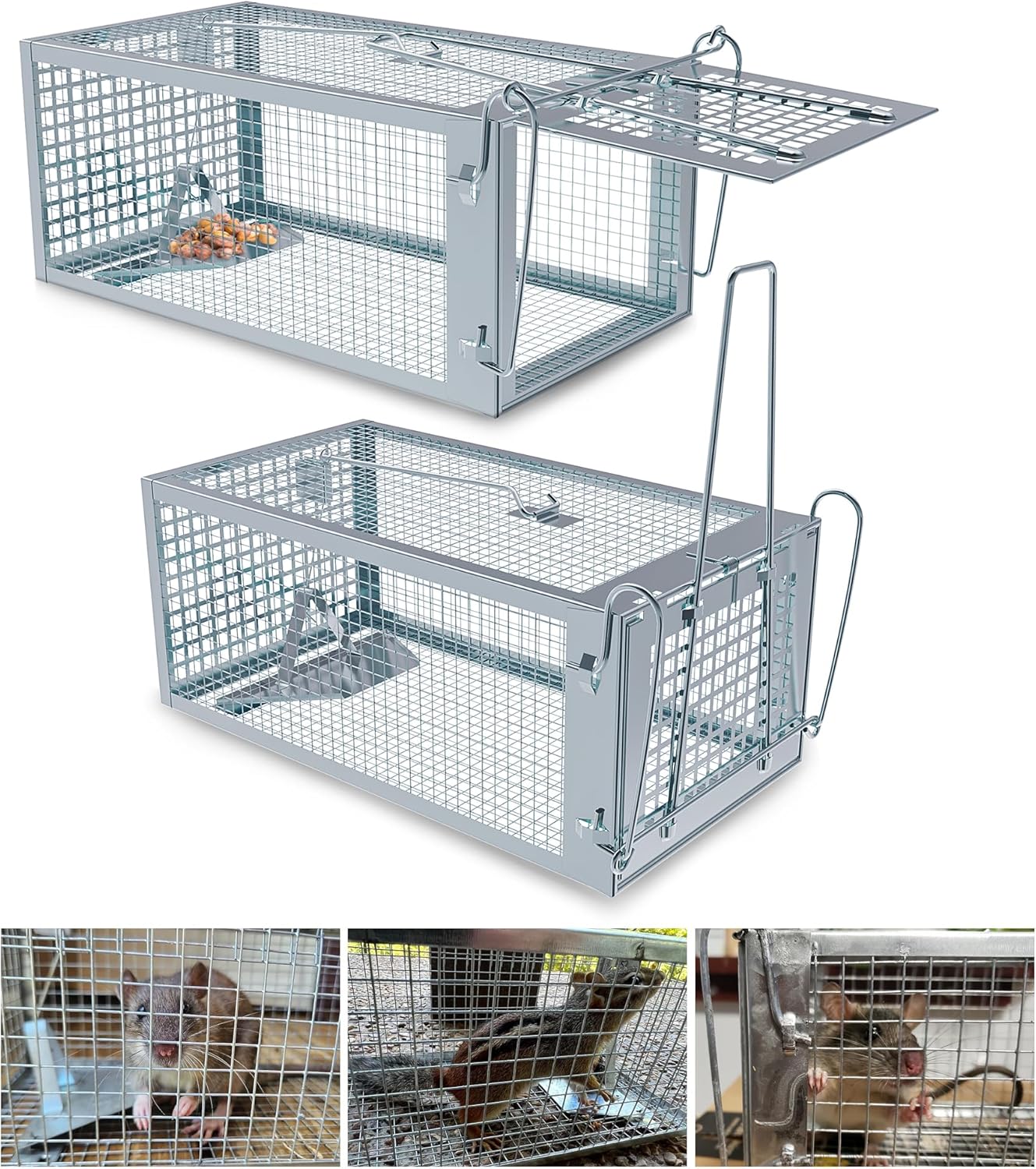Humane Rat Trap Outdoor - 2 Packs for Chipmunks and Mice