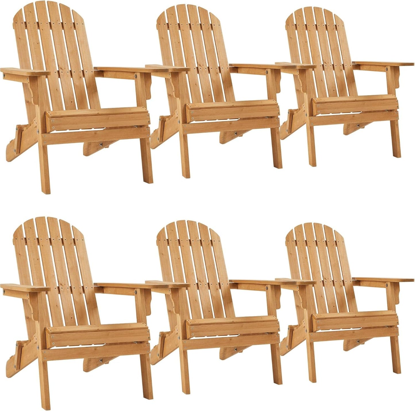 Yaheetech Folding Adirondack Chair Set of 6 Outdoor Comfort