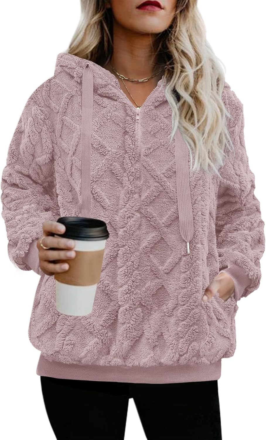 Nirovien Womens Sherpa Pullover Hoodie for Cozy Warmth