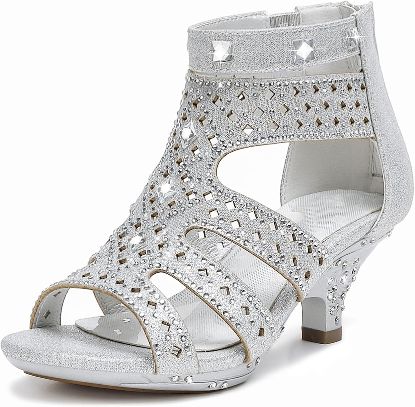 Dufannie Toddler High Heels for Girls - Glitter Pump Sandals
