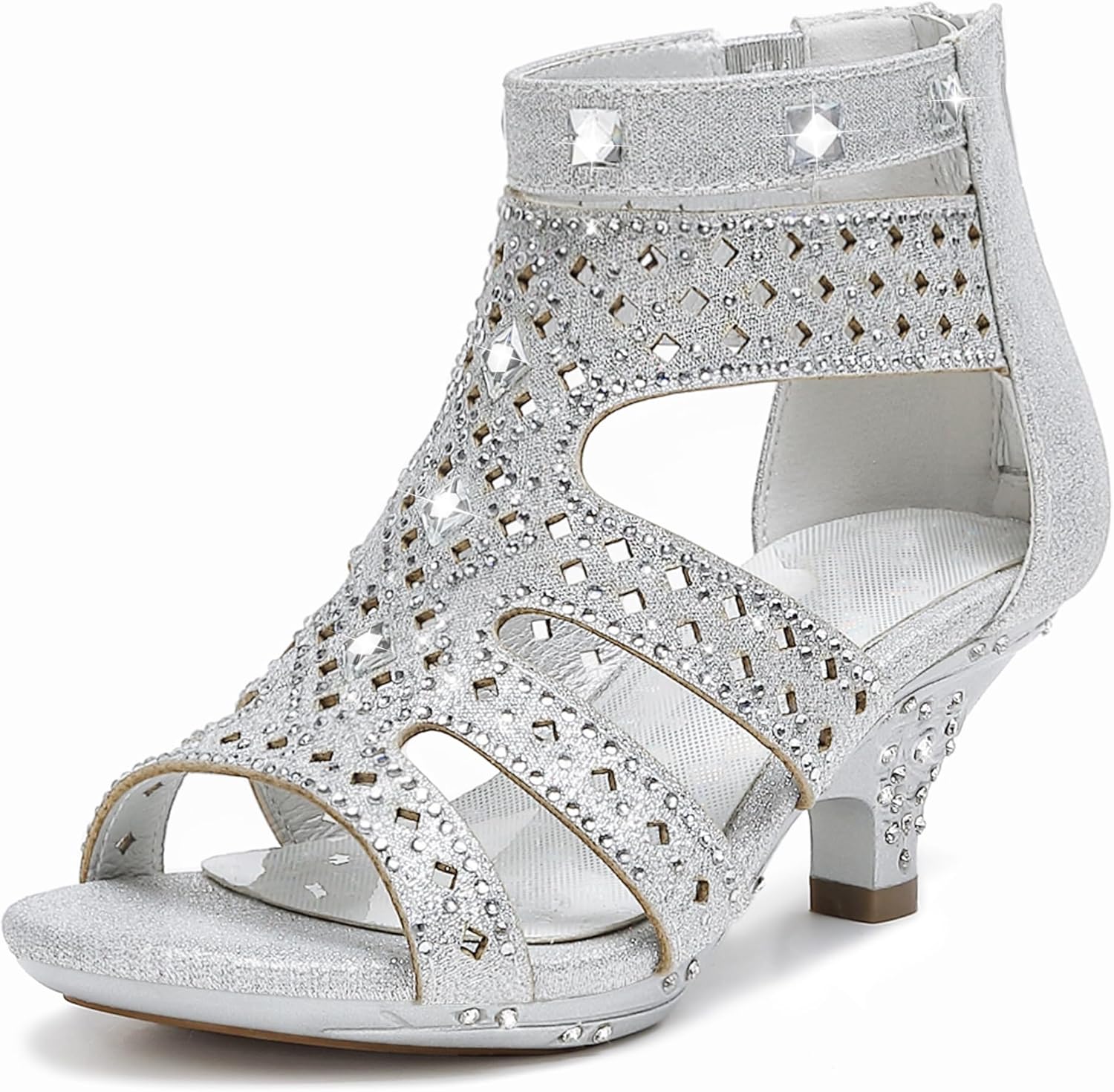 Dufannie Toddler High Heels for Girls - Glitter Party Shoes