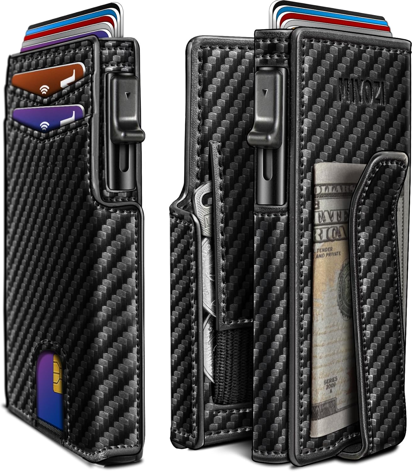 Men Wallet with Money Clip and RFID Blocking for Front Pocket