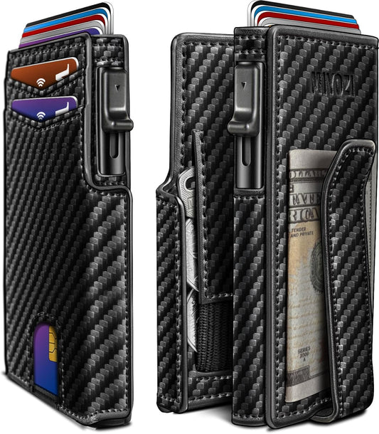 Men Wallet with Money Clip and RFID Blocking for Front Pocket