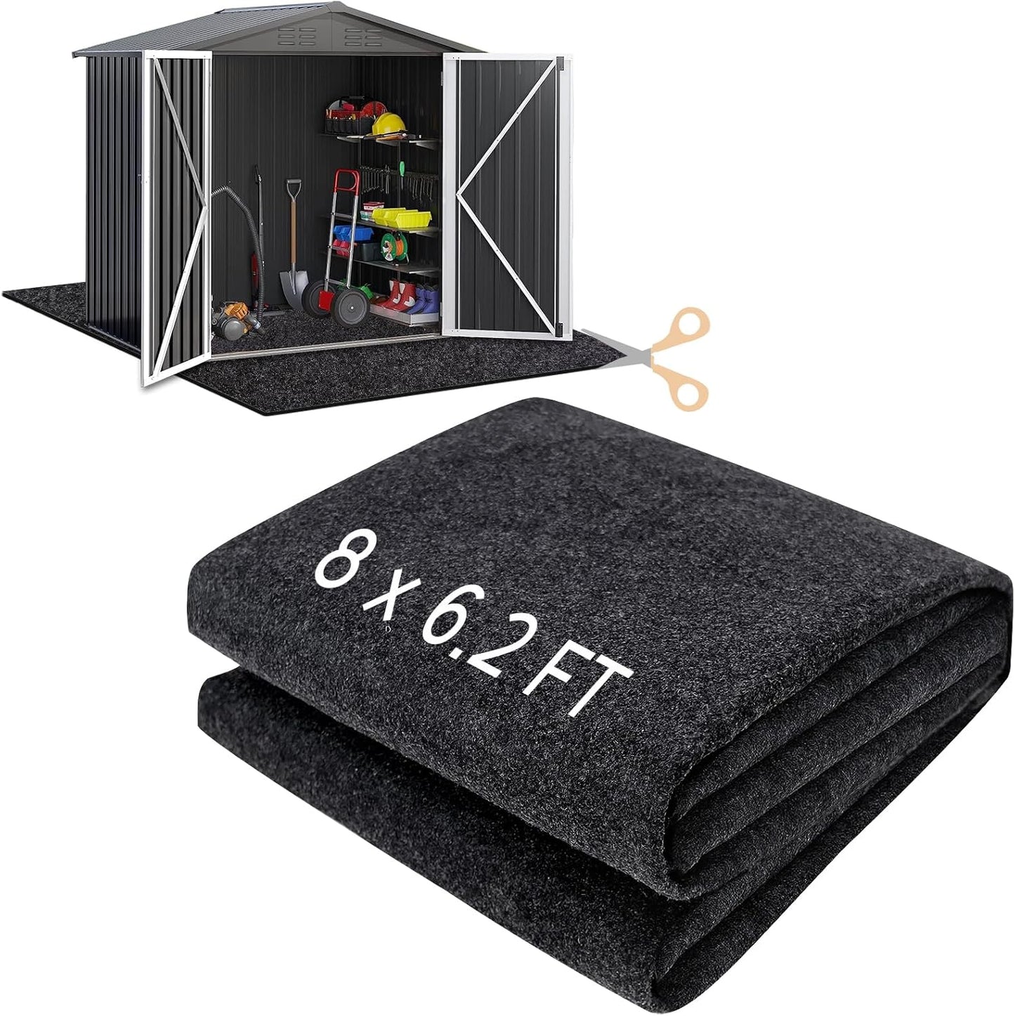 8 x 6.2 FT Outdoor Storage Shed Floor Mat for Garden Use
